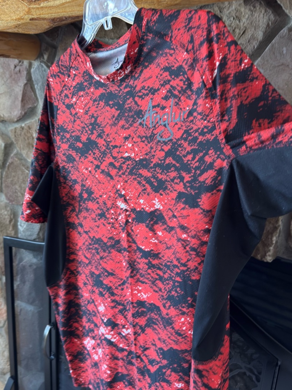 ANGLUR  Phantom UPF 50+ Sun Protection Men’s Red Short Sleeve Performance Tee